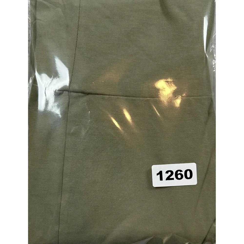 Ambiance High Waist Ankle Leggings Olive Green Cotton Stretch‎ Size Medium NWT
